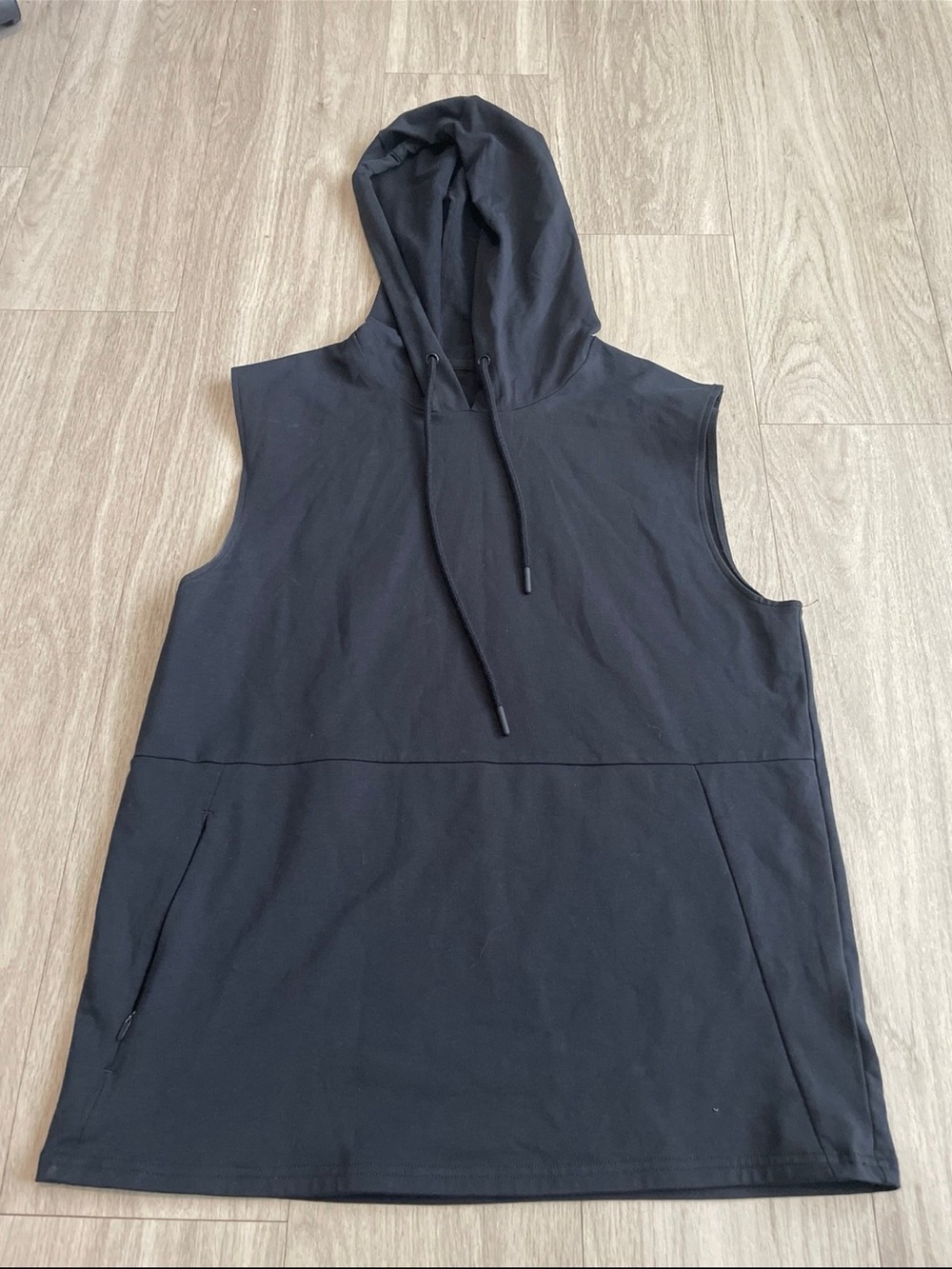 ZYIA Black Men's Sleeveless Hooded Tank